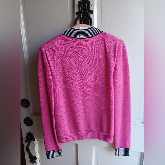 St John Raspberry Zippered Cardigan - Picture 5 of 6